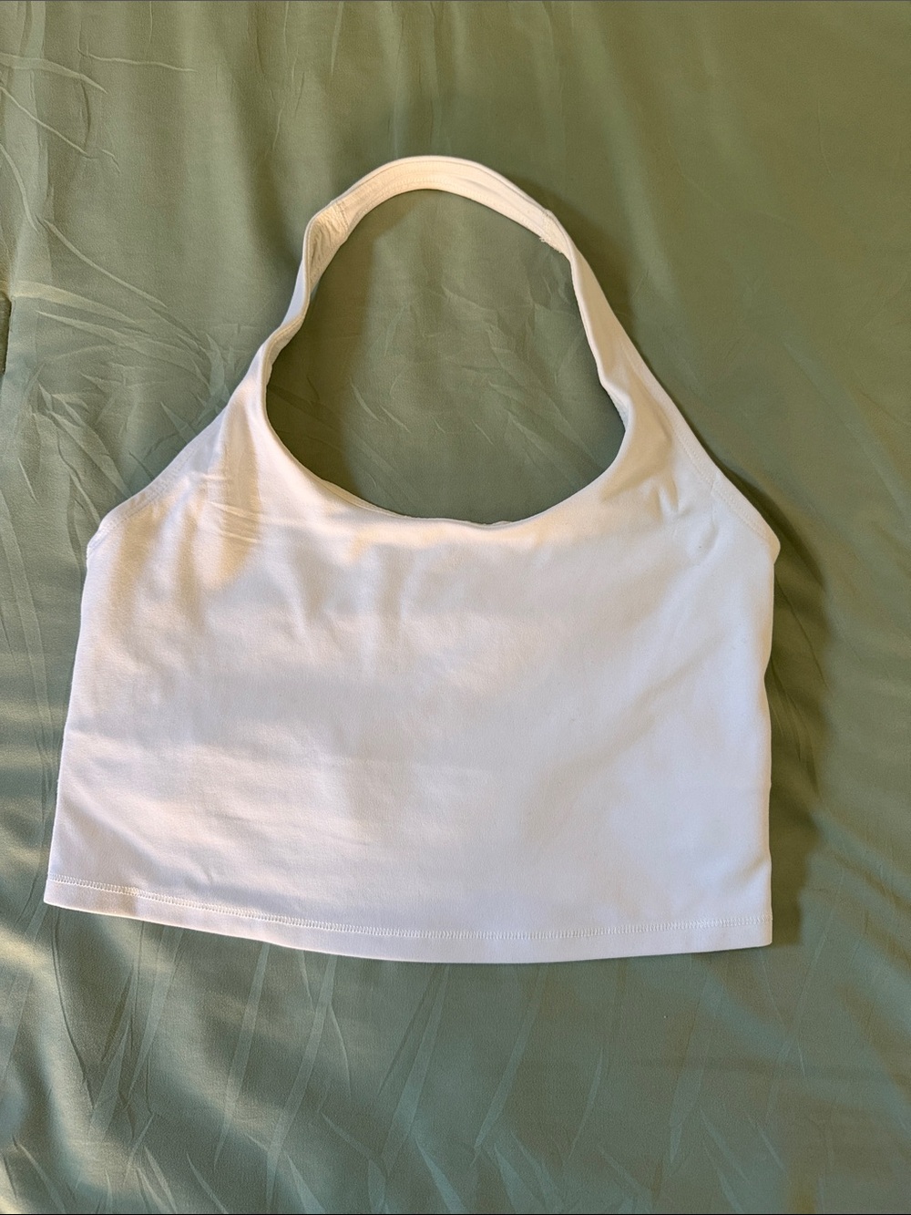 Athleta White Halter Neck Crop Top size small